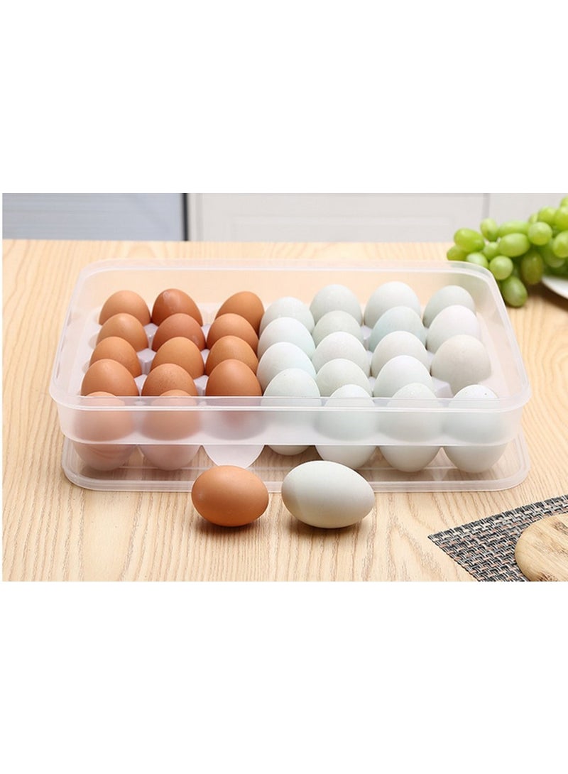 34 Cups Egg Container with Lid,Covered Egg Holders for 34 Eggs,Large capacity Eggs Food Storage Organizer - Stackable Egg Holder Dispenser,Clear plastic Decorative Crate - Image 3